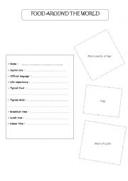 English Worksheet: food around the world