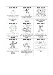 English Worksheet: Who am I? - Halloween Characters