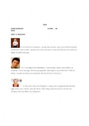 English Worksheet: Quiz for 5th Gr.