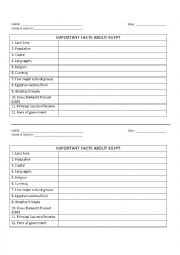 English Worksheet: Egypt