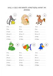 English Worksheet: Writing about animals