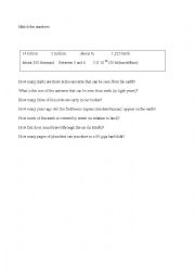 English Worksheet: Numberrs Quiz