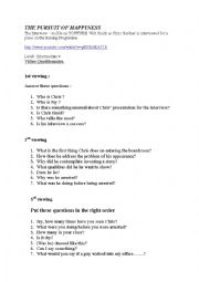 English Worksheet:  happyness movie