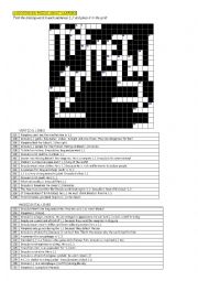 English Worksheet: VAMPIRES - A Crossword Puzzle (+KEY) (+HELP FOR STUDENTS)