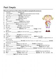 English Worksheet: past tense revision