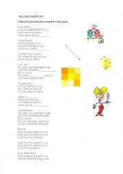 English Worksheet: Yellow Coldplay