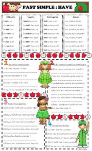 English Worksheet: have got-past simple