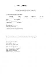 English Worksheet: My Heart Will Go On Celin Dion - Present Simple