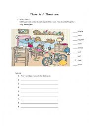 English Worksheet: There is /are