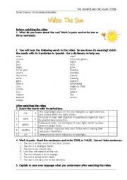 English Worksheet: the sun