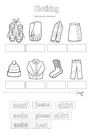 English Worksheet: clothing