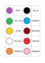 English Worksheet: Colours - a domino game
