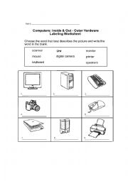 English Worksheet: Computer Parts