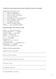 English Worksheet: To be exercises