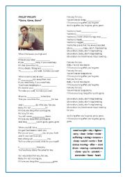 English Worksheet: phillip phillips - gone gone gone
