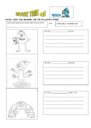 English Worksheet: MONSTERS UNIVERSITY MOVIE ACTIVITY