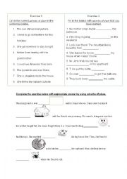 English Worksheet: adverbs of place