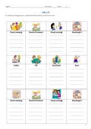 English Worksheet: Hello