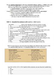 English Worksheet: used to