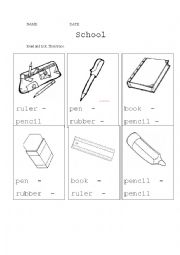 English Worksheet: School supplies