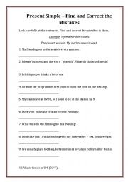 English Worksheet: Practise Present Simple