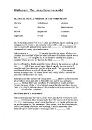 English Worksheet: Hikikomori