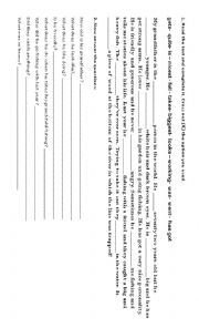 English Worksheet: Mixed Topics
