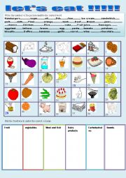 English Worksheet: lets eat 