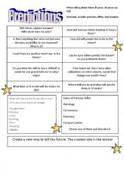English Worksheet: Future - Conversation class