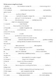 English Worksheet: Present Simple tense