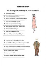 English Worksheet: Cloths and Fashion