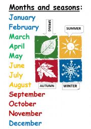 English Worksheet: Months and Seasons