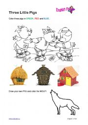 English Worksheet: 3 Little Pigs