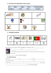 English Worksheet: School subjects