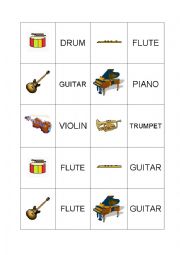 English Worksheet: Musical Instruments