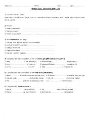 English Worksheet: General grammar test