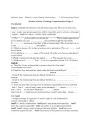 English Worksheet: family relationships