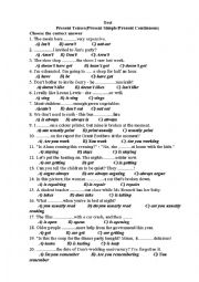 English Worksheet: Present Simple Present Continuous