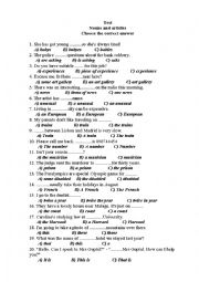 English Worksheet: Nouns and articles