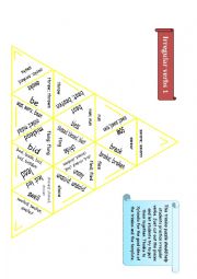 English Worksheet: Trimino - Irregular verbs game (part 1)