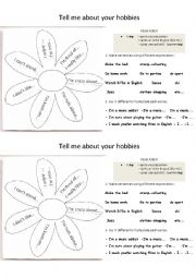 English Worksheet: Tell me about your hobbies