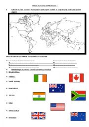 English Worksheet: where do people speak englis