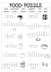 English Worksheet: Food puzzle