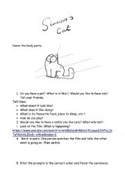 English Worksheet: Simpons cat lesson
