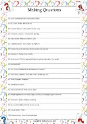 English Worksheet: ....:::: PRACTICE MAKING QUESTIONS - 05 ::::....