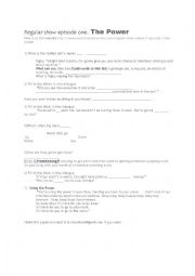 English Worksheet: Regular Show - Episode 1 companion