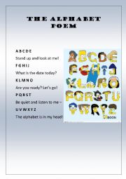 English Worksheet: Alphabet poem