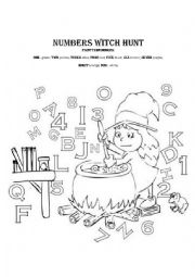 English Worksheet: numbers witch hunt