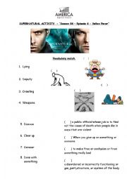 English Worksheet: Supernatural - Yellow Fever Episode Activity