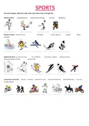 English Worksheet: SPORTS